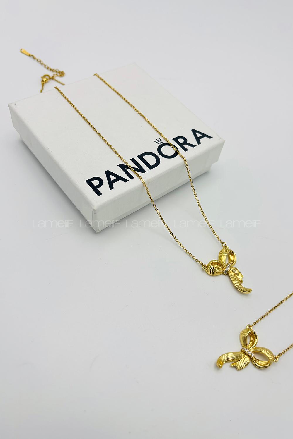 Lamelif 925 Ayar Çelik Kurdele Kolye Gold