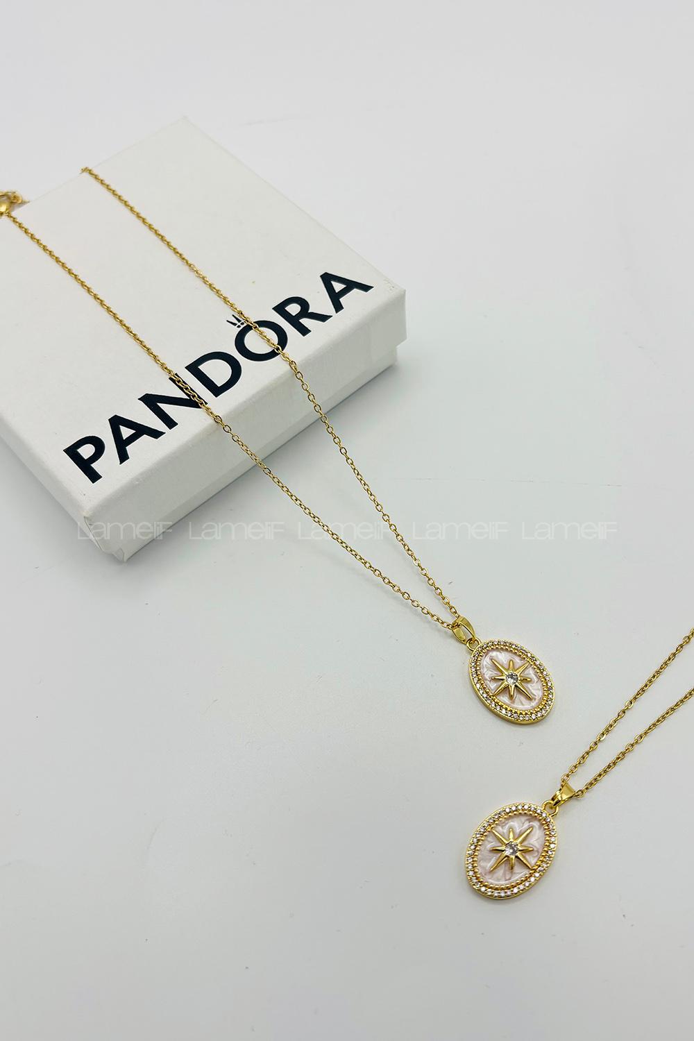 Lamelif 925 Ayar Çelik Kuzey Yıldızı Kolye Gold