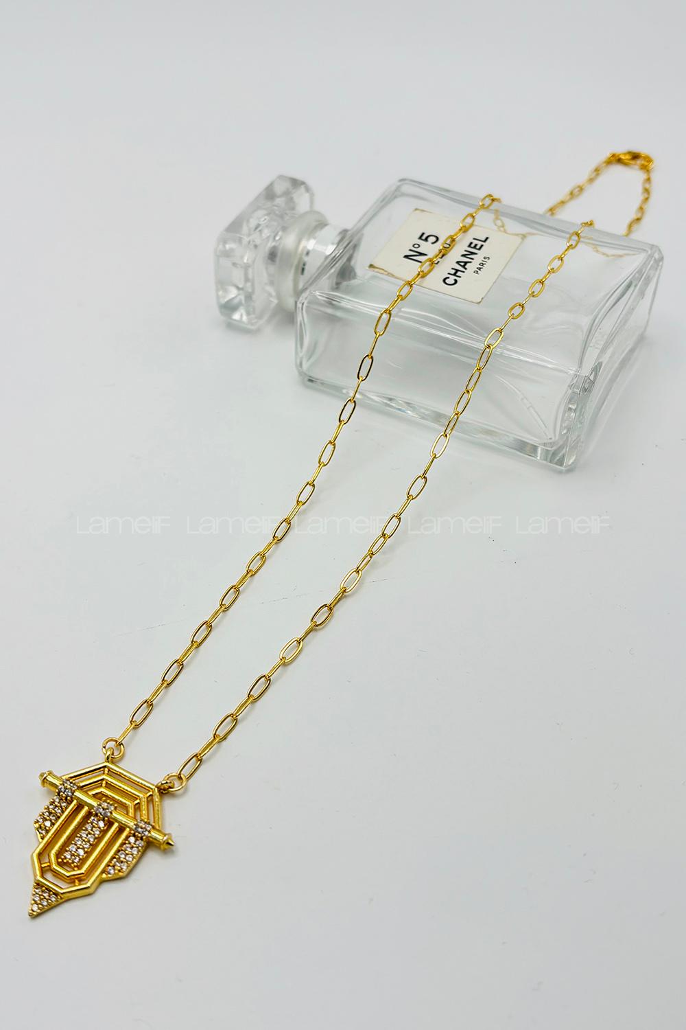 Gold Gold Straight Necklace