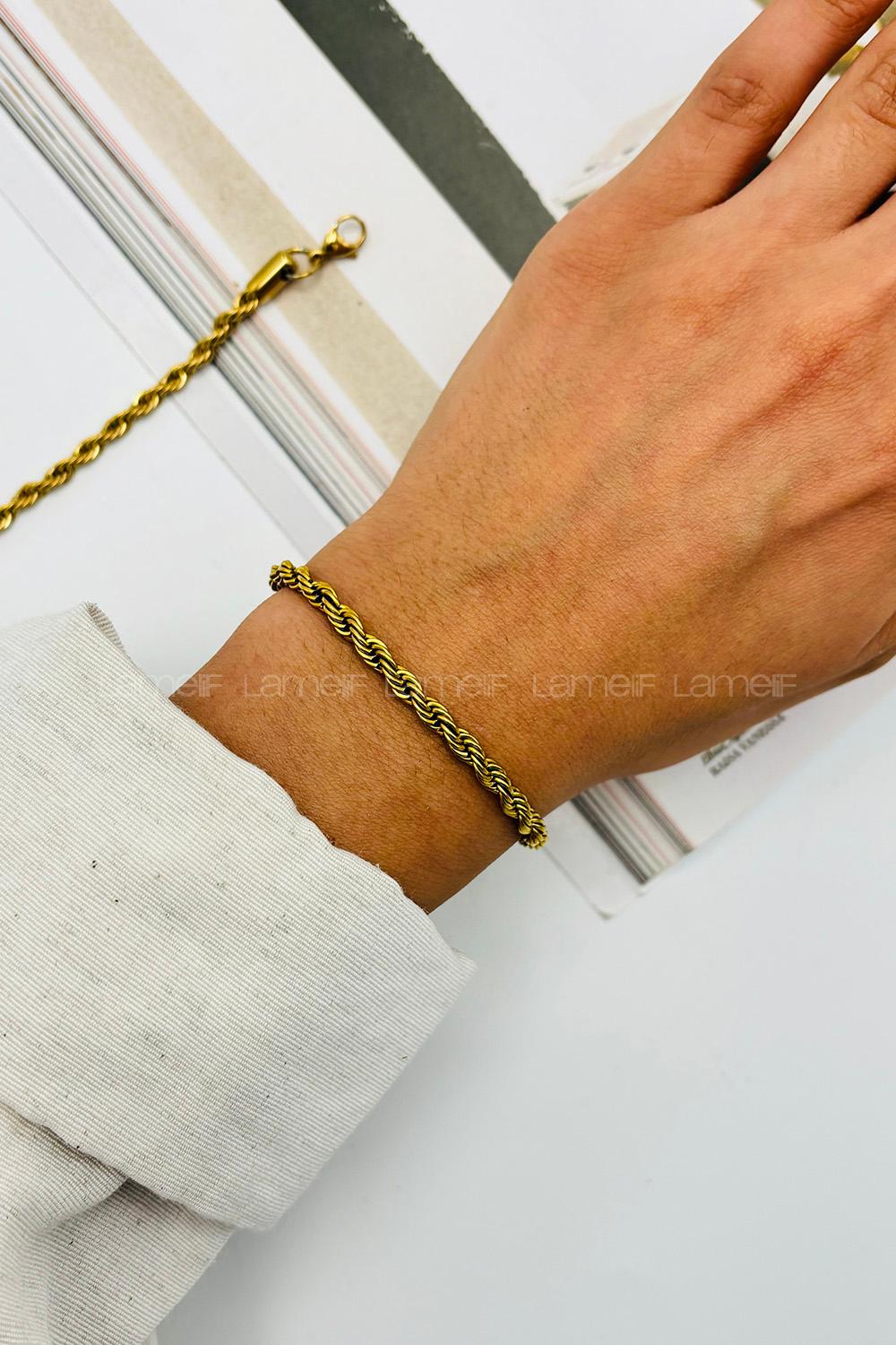 Lamelif Gold Halat Zincir Bileklik