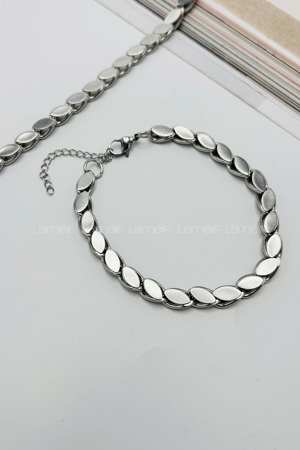 Lamelif Gümüş Tasarım Zincir Bileklik