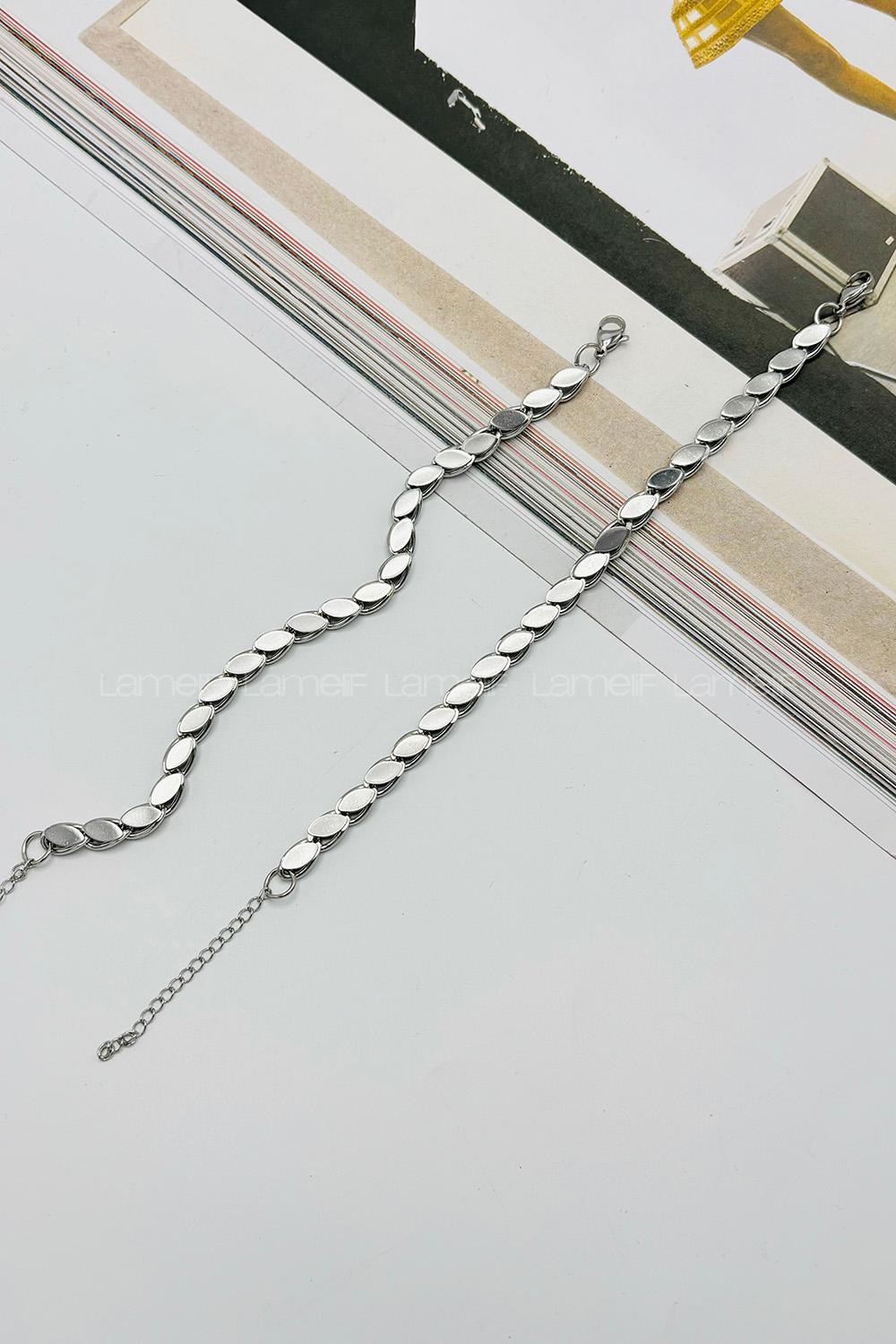 Lamelif Gümüş Tasarım Zincir Bileklik