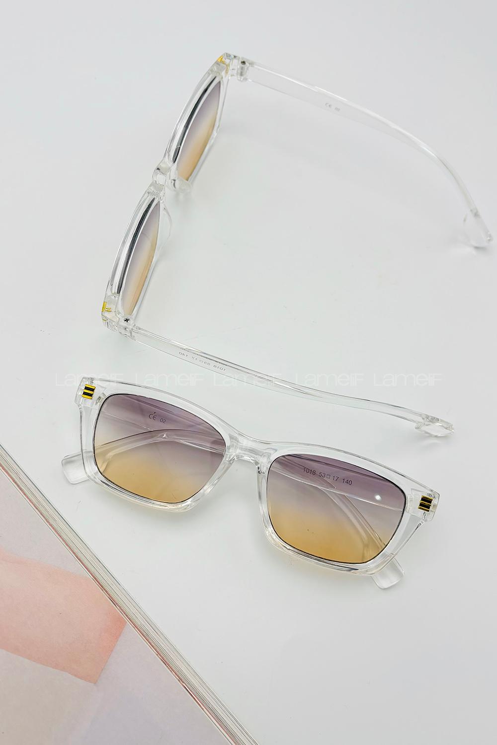 Lamelif Alissa Şeffaf Çerçeve Blok Renk Güneş Gözlüğü