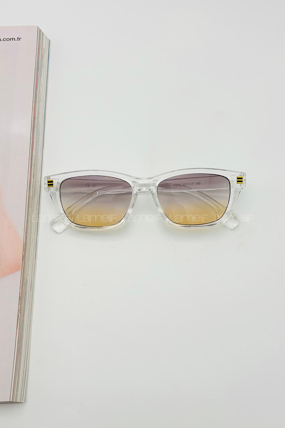 Lamelif Alissa Şeffaf Çerçeve Blok Renk Güneş Gözlüğü