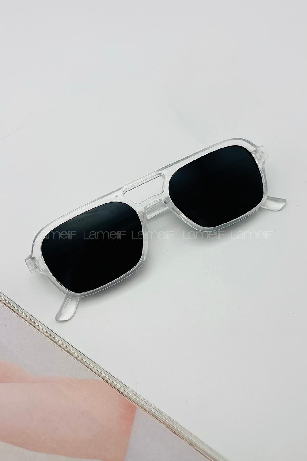 Lamelif Şeffaf Çerçeve Siyah Güneş Gözlüğü