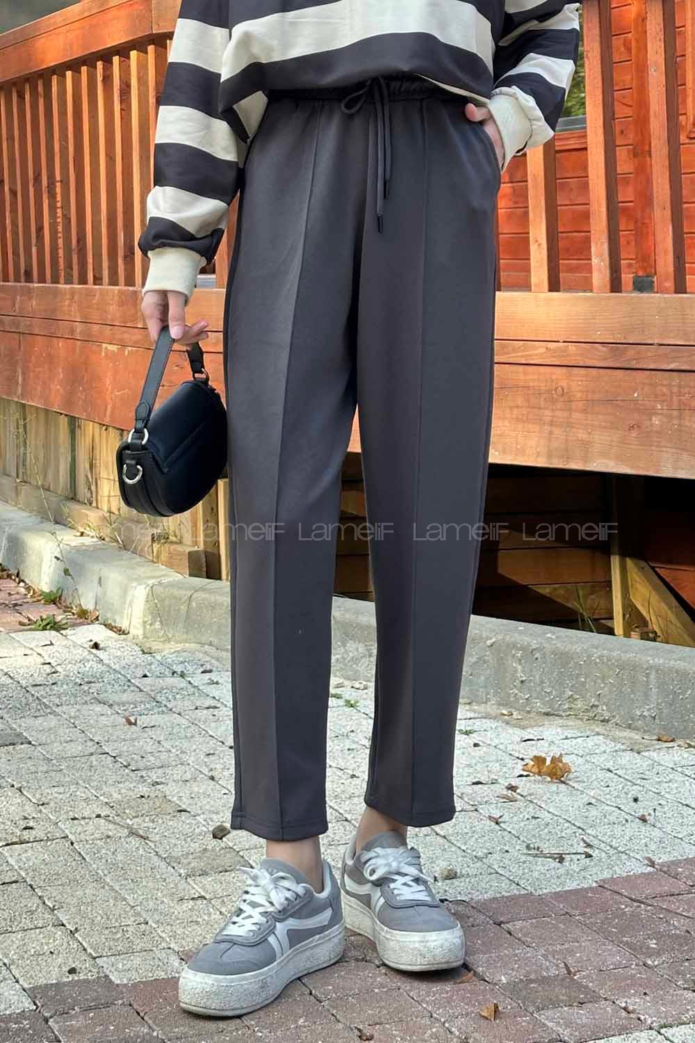 Lamelif Oysho Modal Şalvar Balon Modelli Eşofman Altı Füme