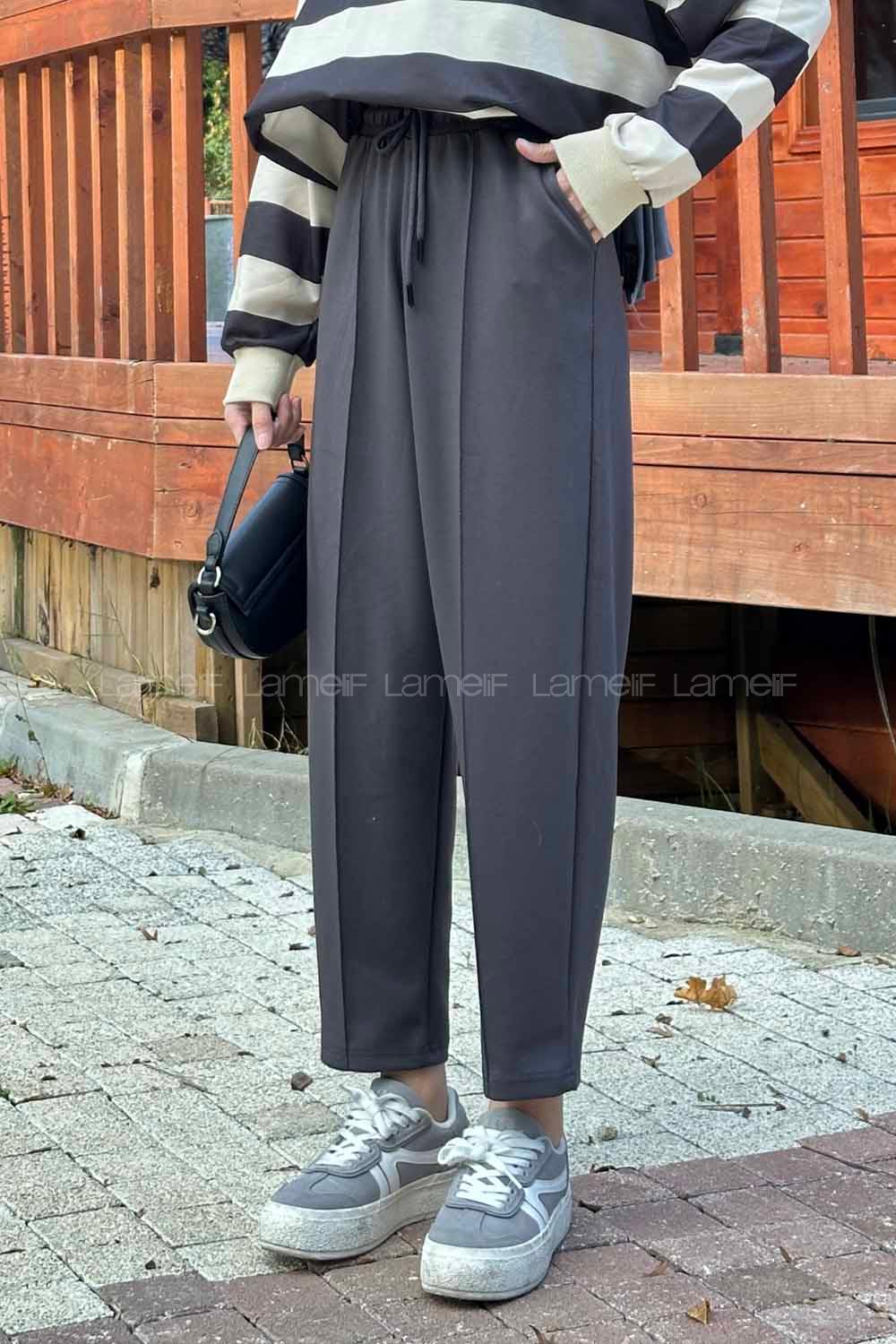 Lamelif Oysho Modal Şalvar Balon Modelli Eşofman Altı Füme