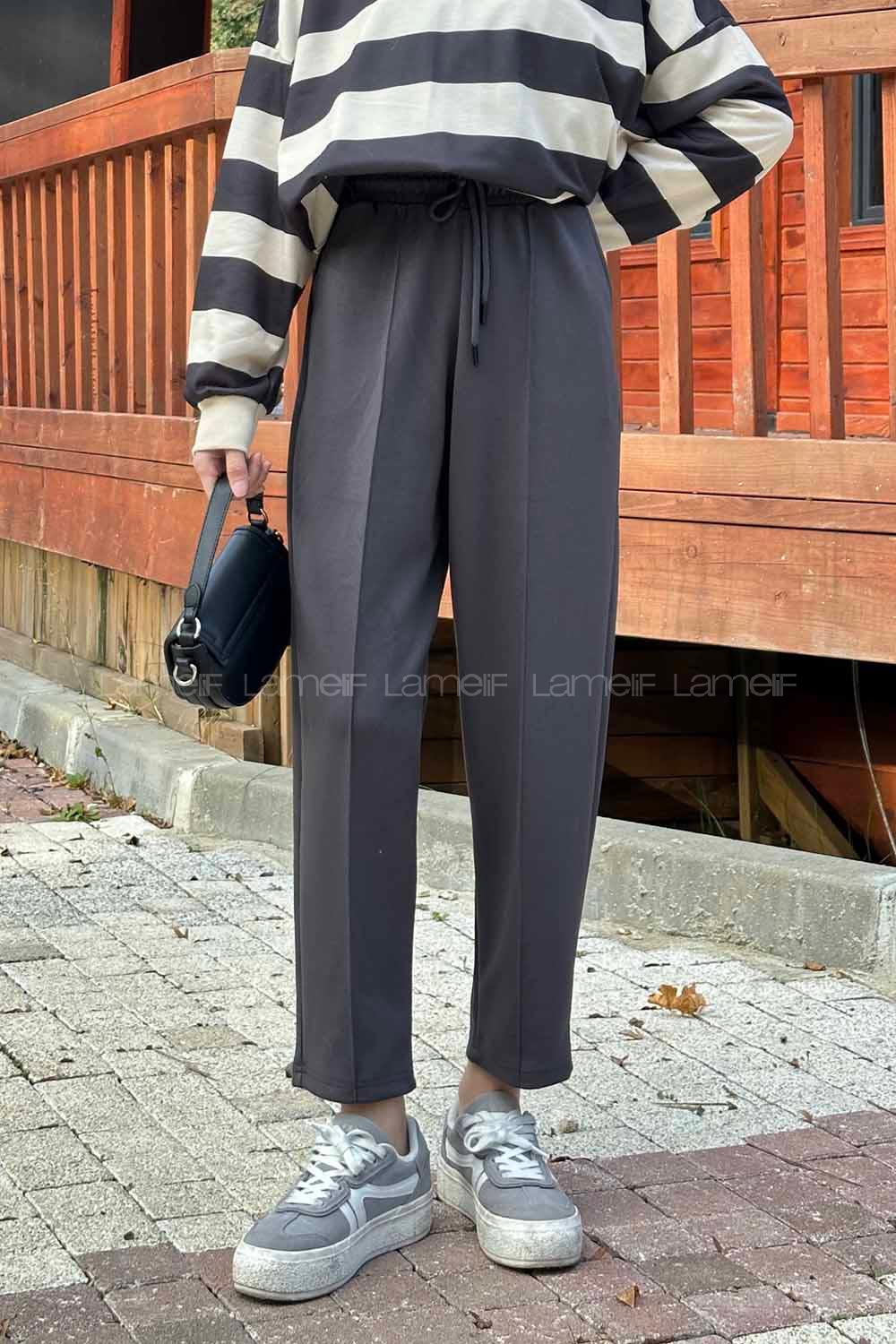 Lamelif Oysho Modal Şalvar Balon Modelli Eşofman Altı Füme