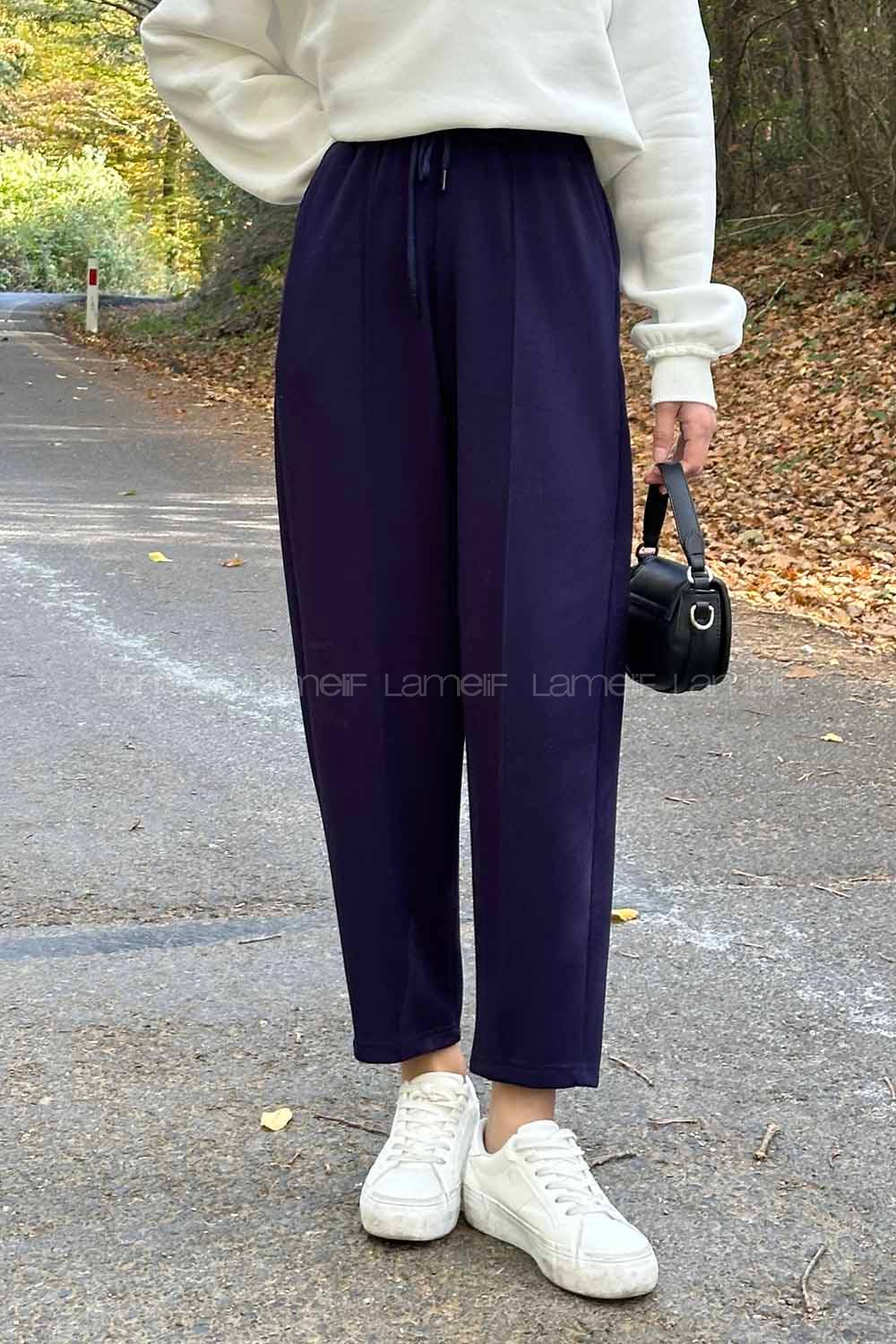 Lamelif Oysho Modal Şalvar Balon Modelli Eşofman Altı Lacviert