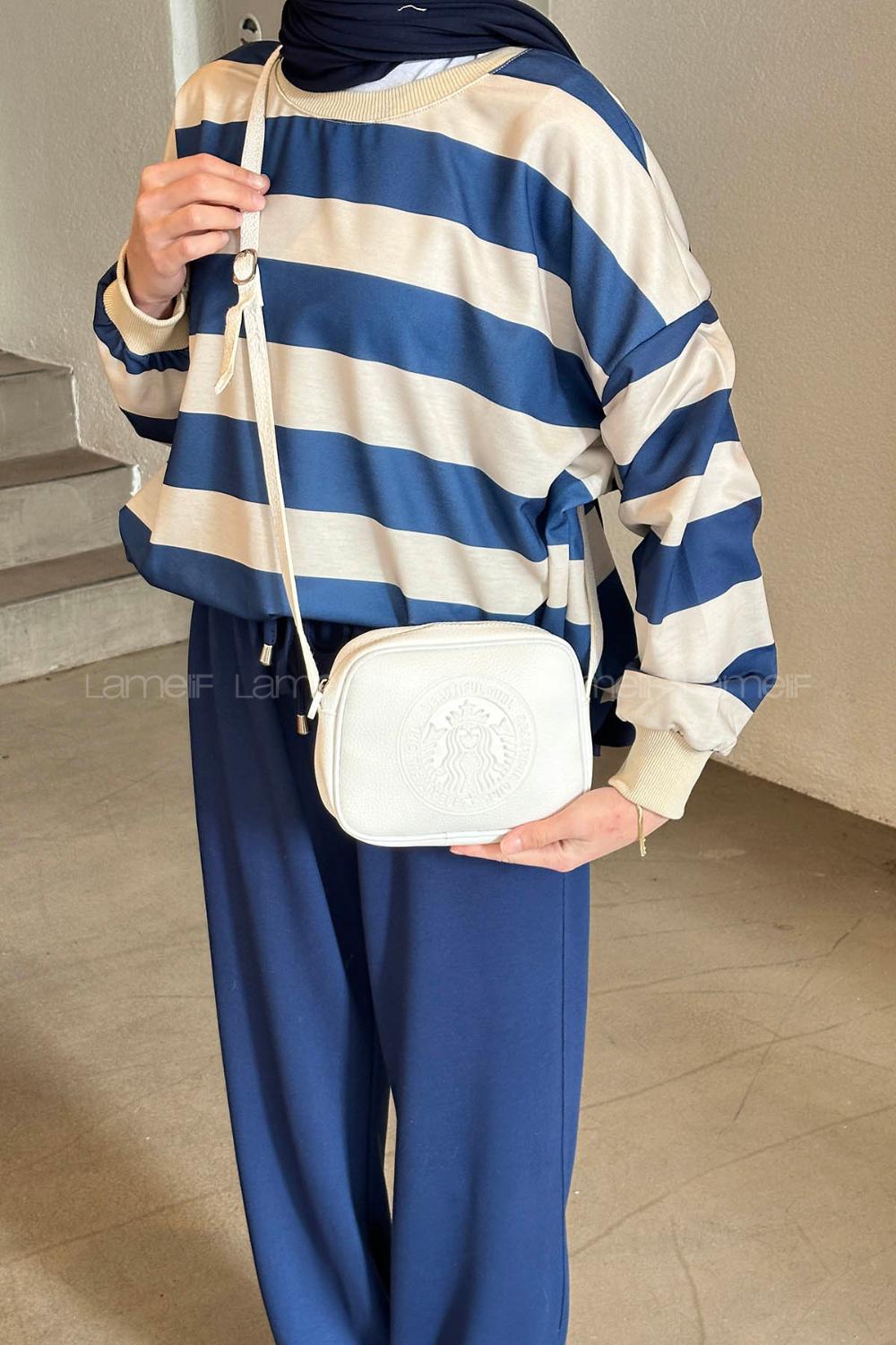 Lamelif Yumuşak Doku Silindir Kadın Çanta Beyaz