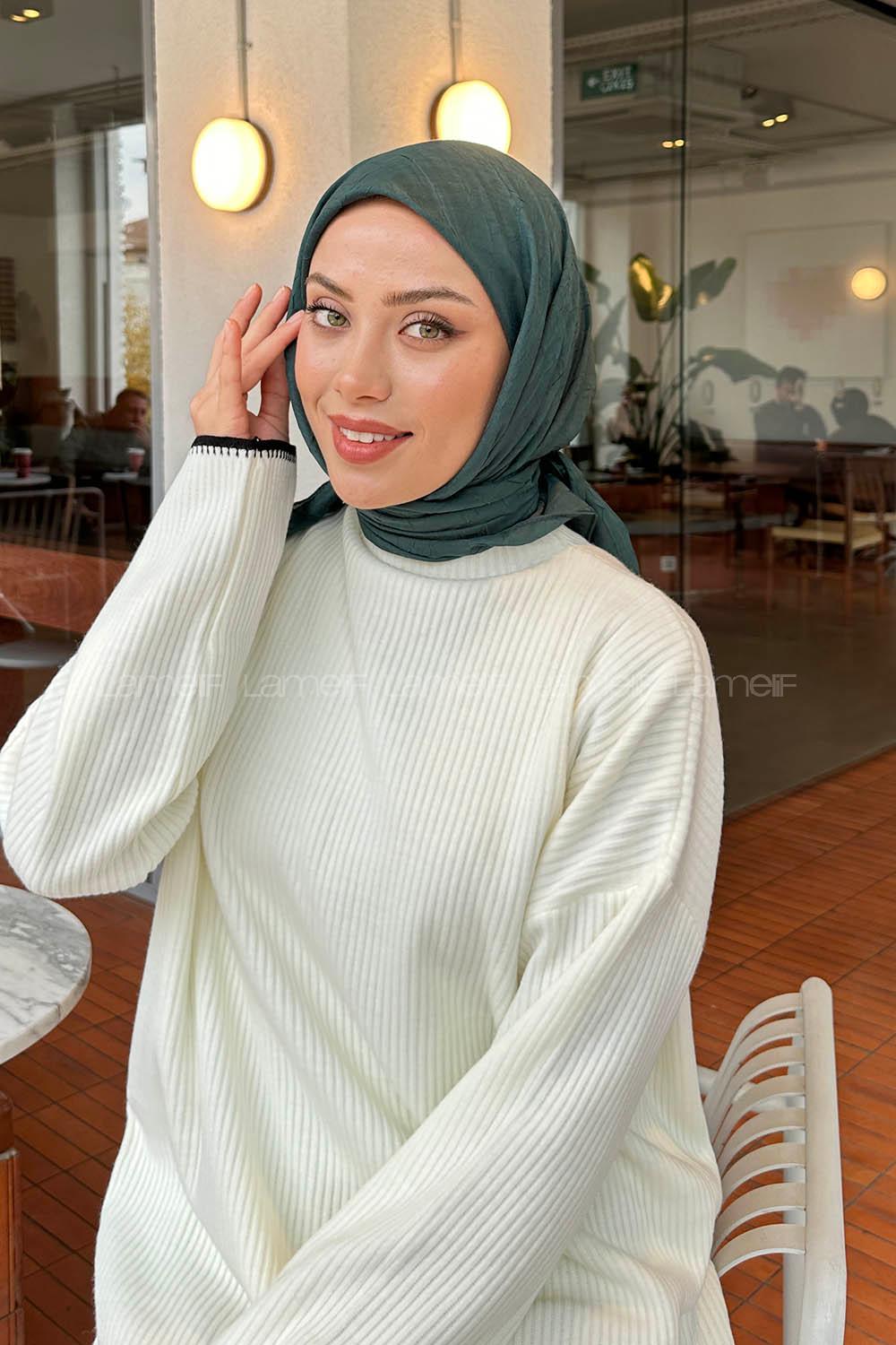 Lamelif Bambu Eşarp Zümrüt yeşili