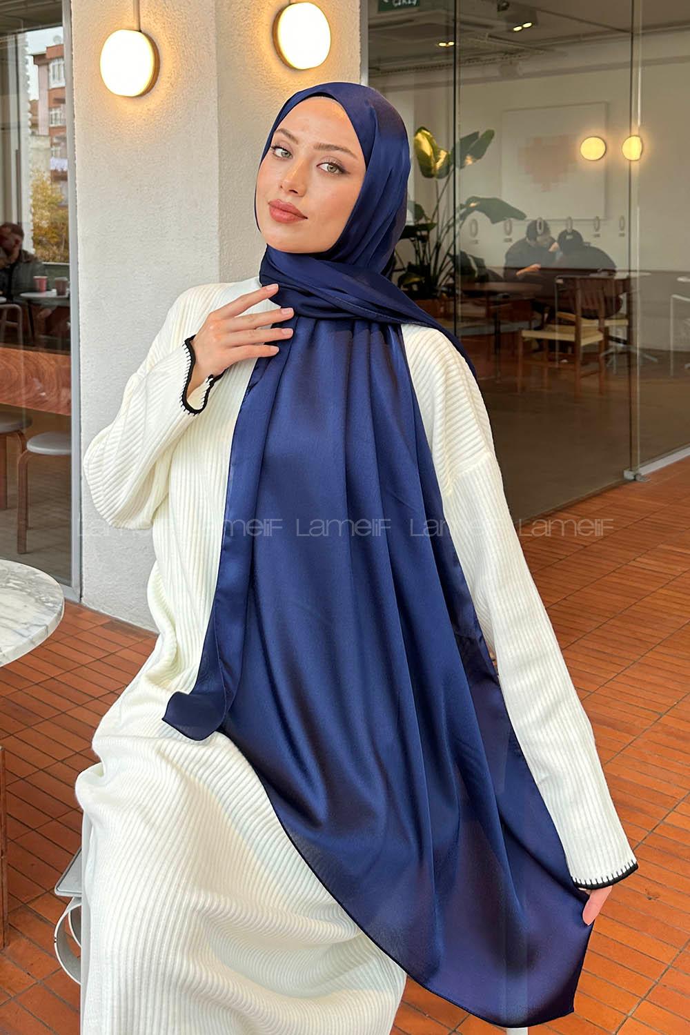 Lamelif Janjan Şal Lacivert