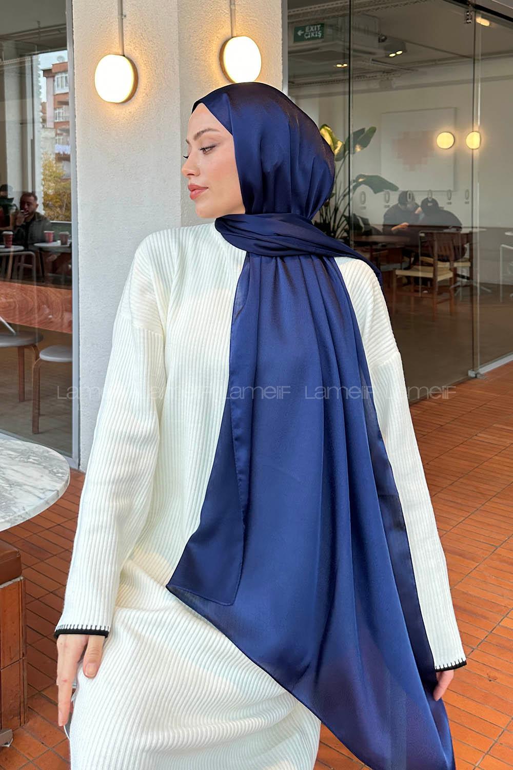 Lamelif Janjan Şal Lacivert
