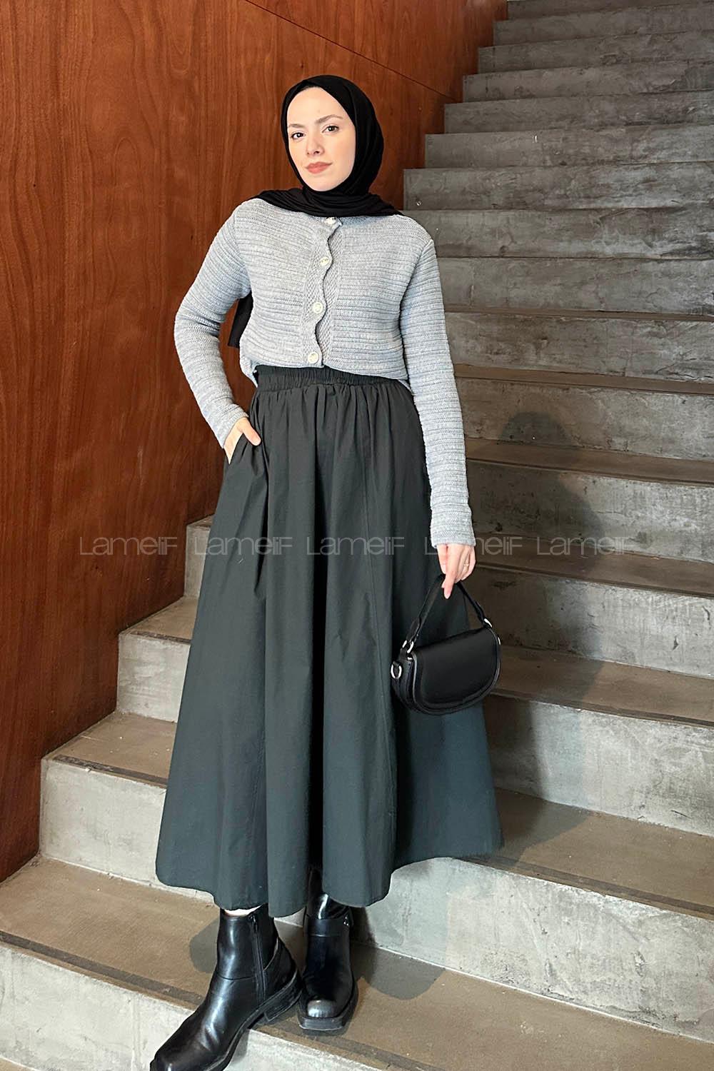 Gray Crew Neck Long Arm Cotton Cardigan