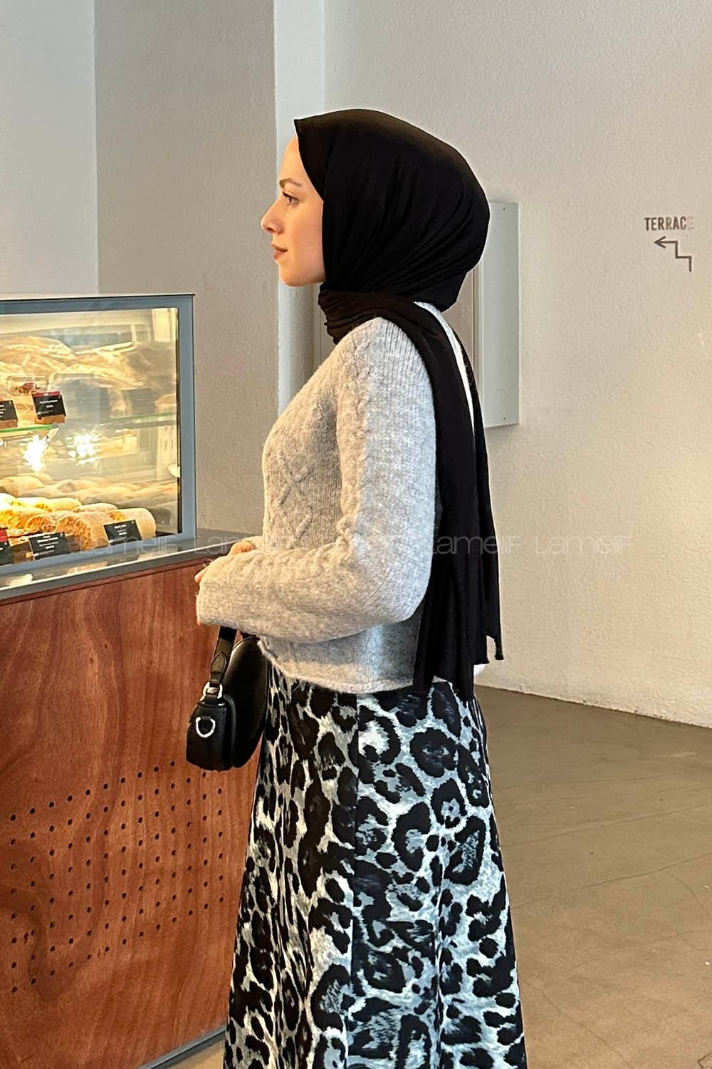 Lamelif Örgülü Kazak Gri