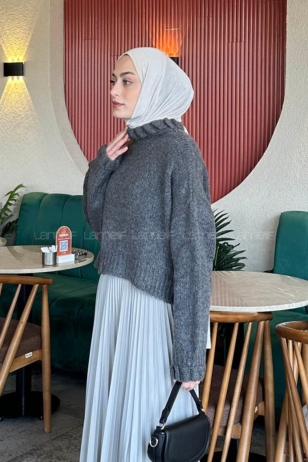 Lamelif Crop Kazak Antrasit