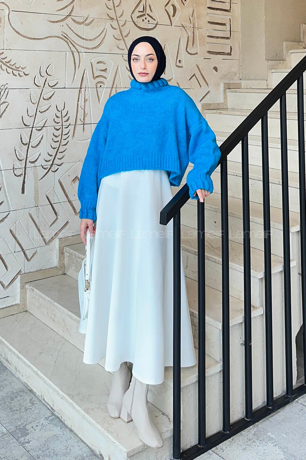 Lamelif Crop Kazak Turkuaz