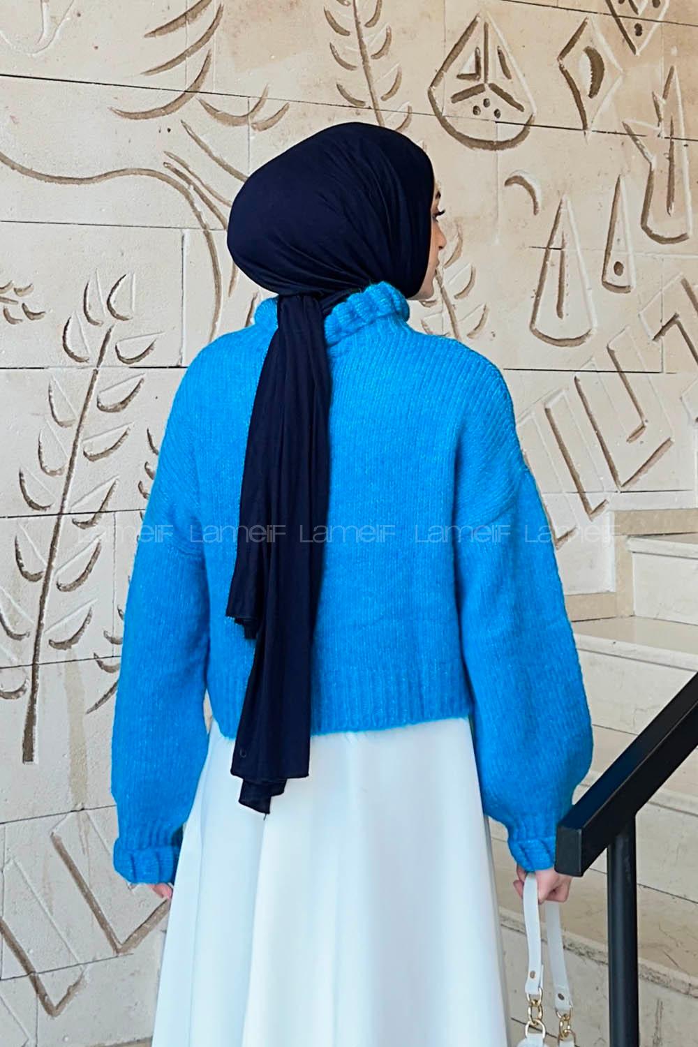 Lamelif Crop Kazak Turkuaz