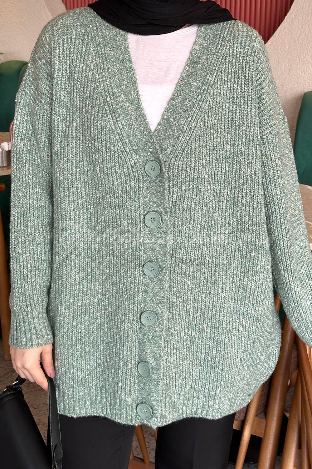 Lamelif Uzun Hırka Mint