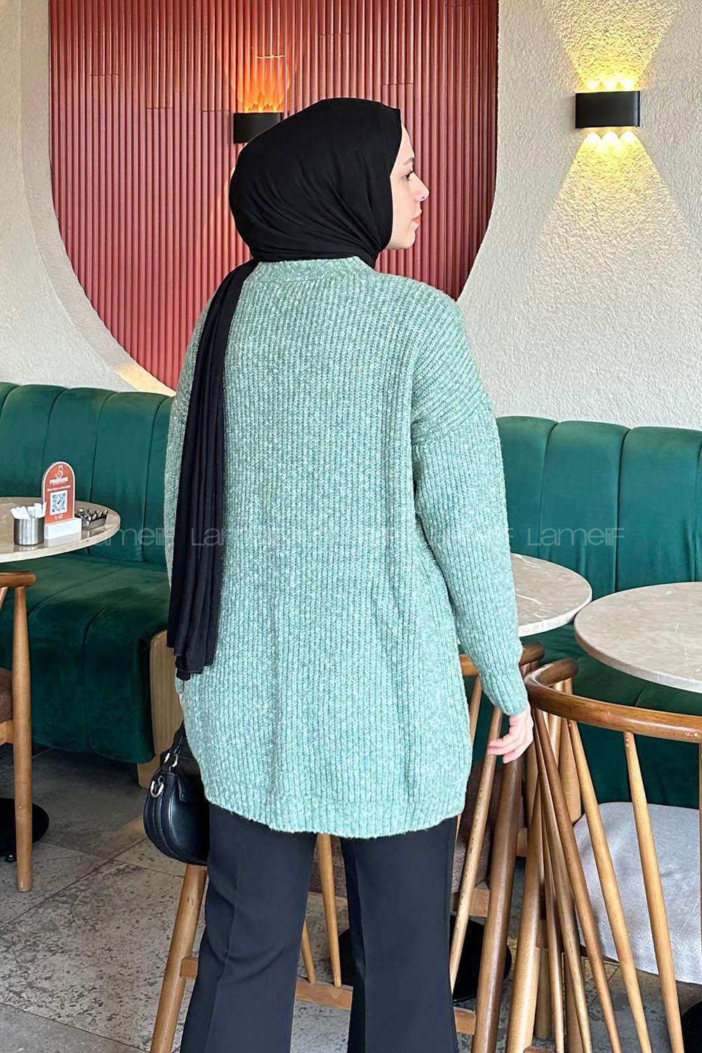 Lamelif Uzun Hırka Mint