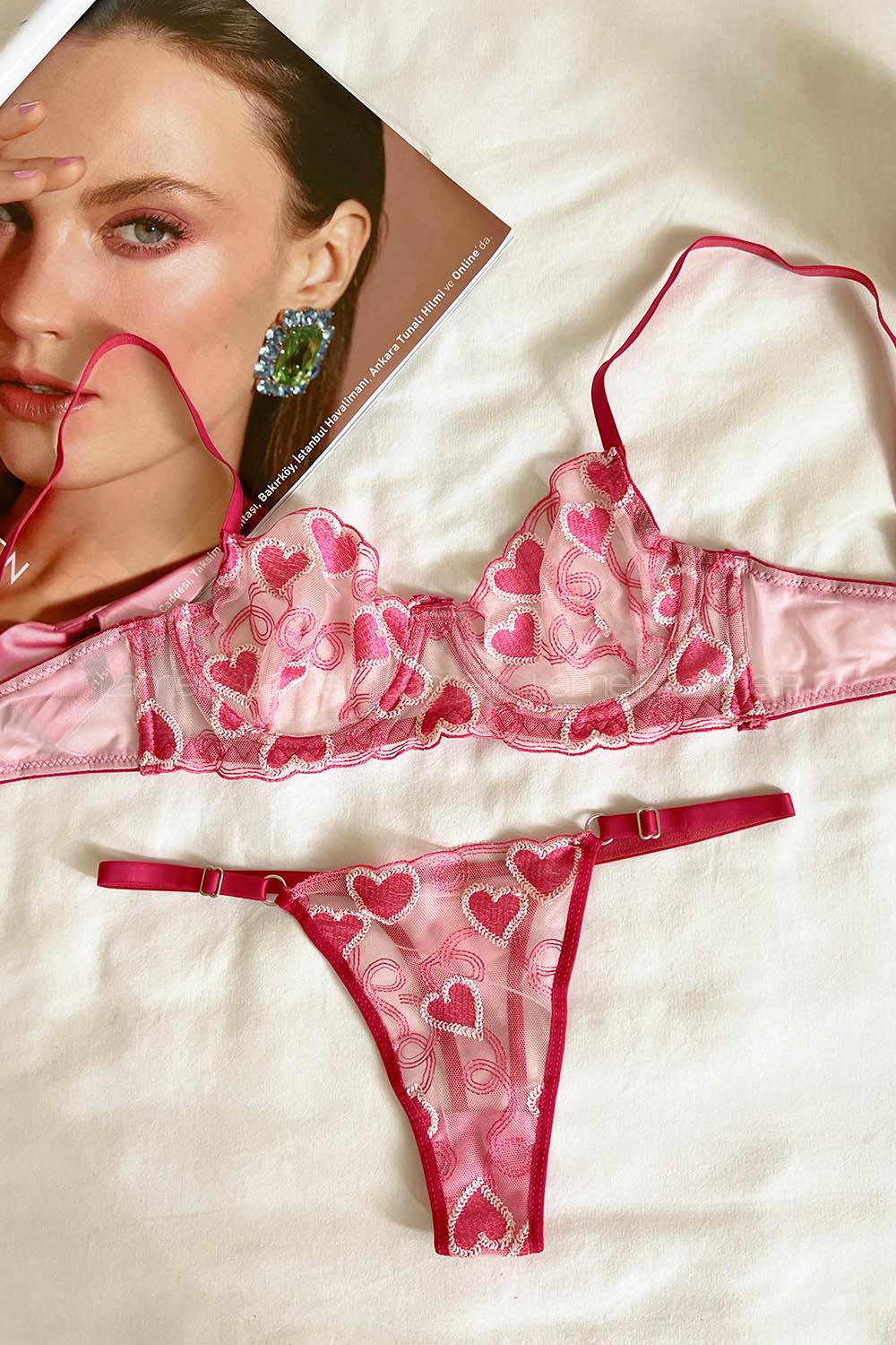 Pink Cotton Fabric Underwire Unsupport 