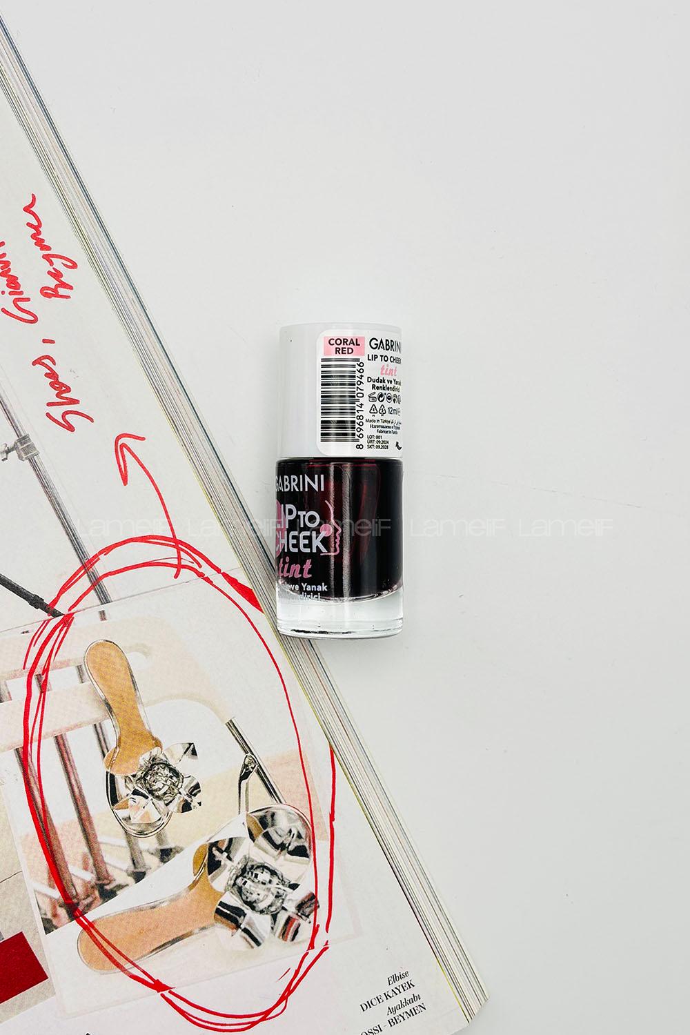 Lamelif Gabrini Lip To Cheek Tint Coral Red