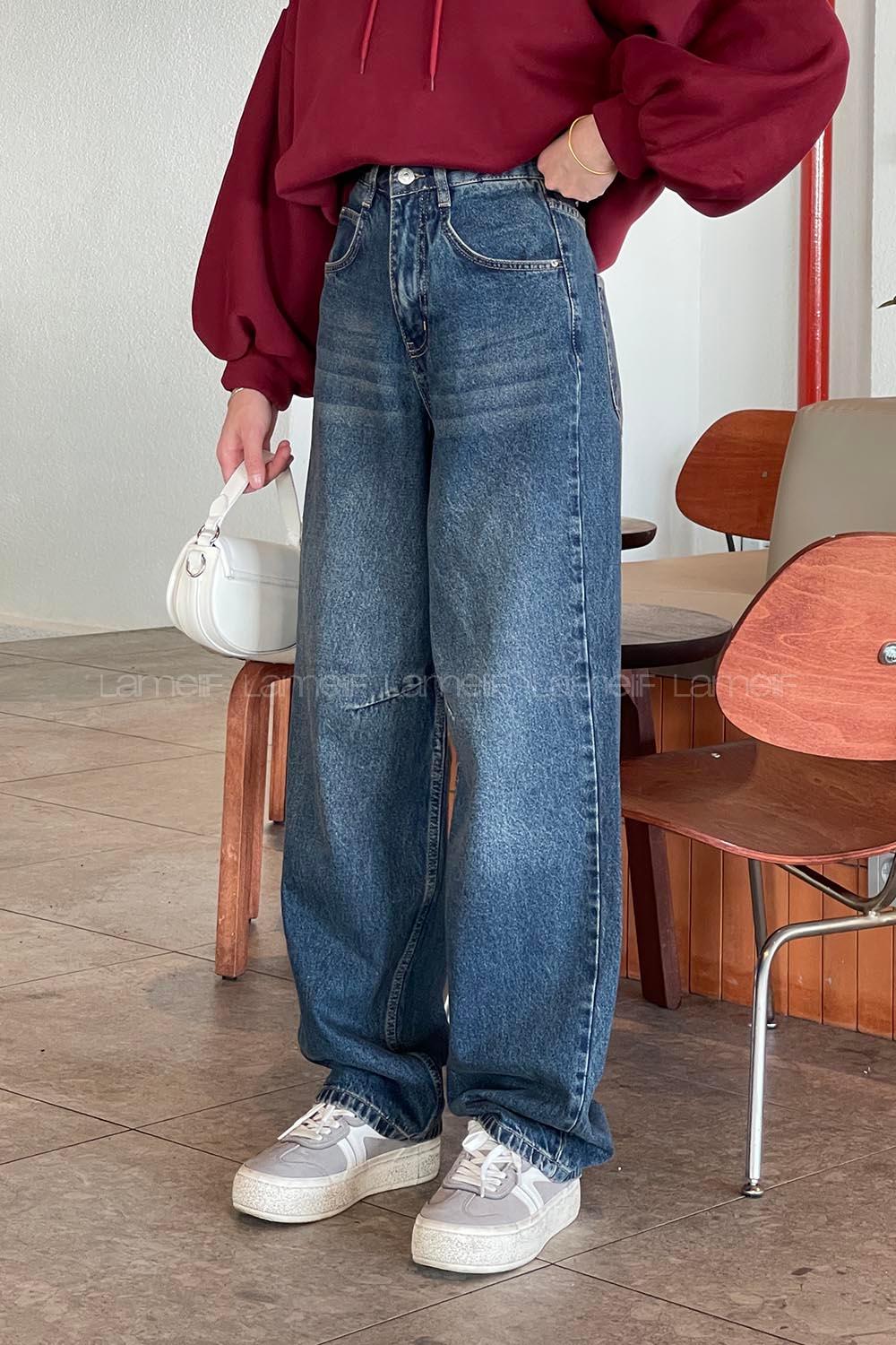 Lamelif Kemer Tokalı Baggy Jean