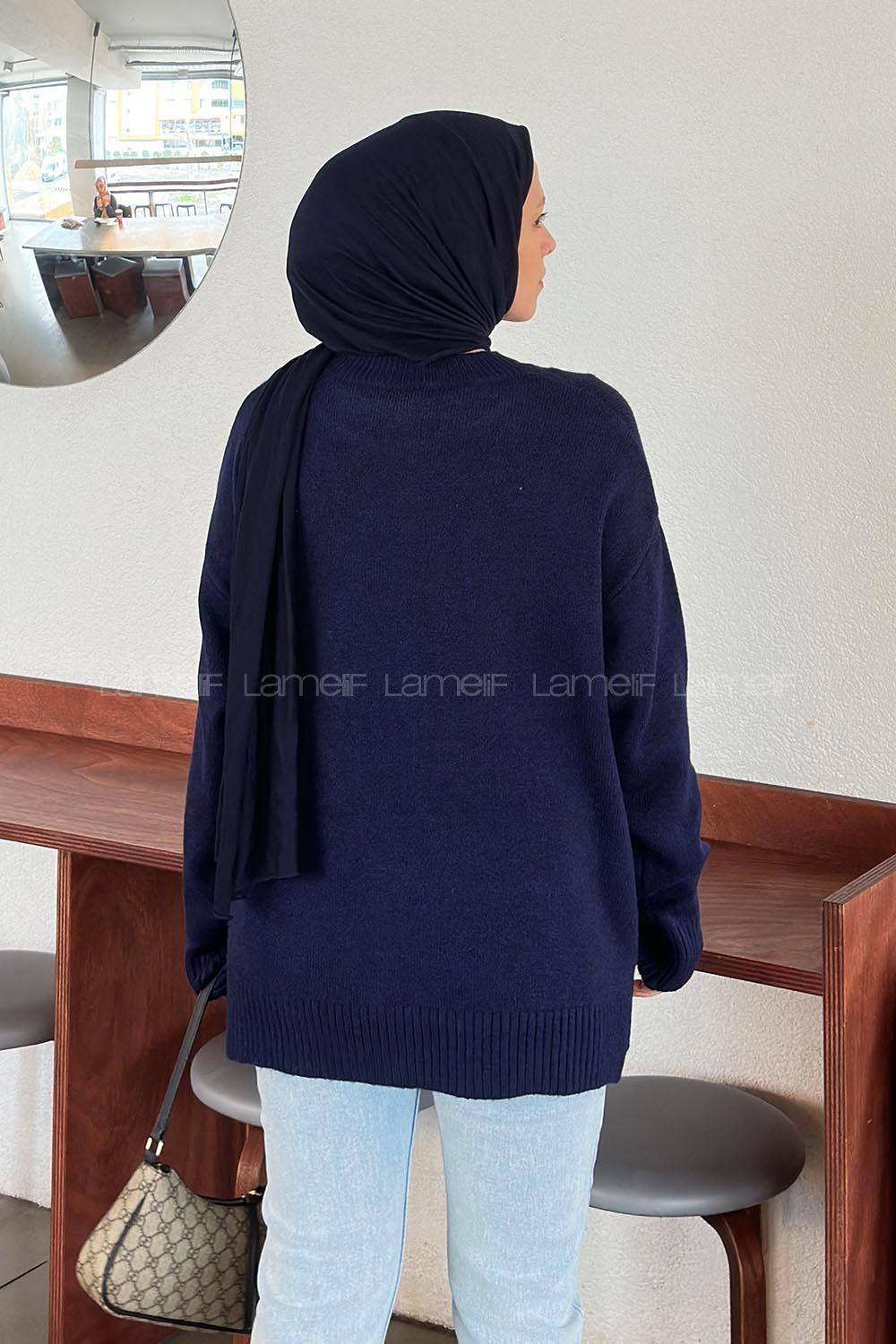 Lamelif Salaş Dokulu Kazak Lacivert