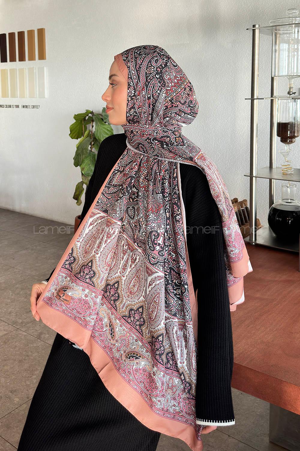 Lamelif Retro Desen Kokulu Prime Serisi Şal Badem Gül