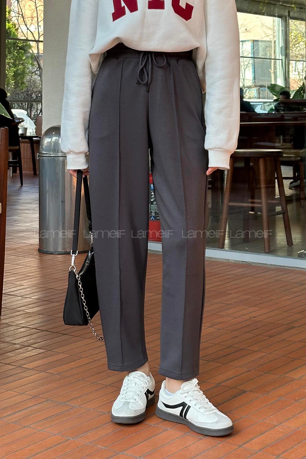 Lamelif Oysho Modal Şalvar Balon Modelli Eşofman Altı Antrasit