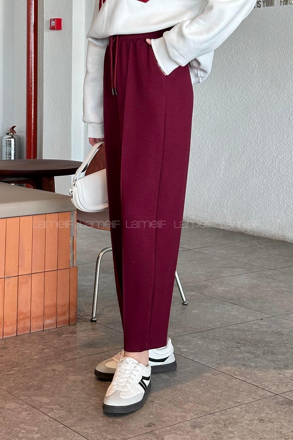 Lamelif Oysho Modal Şalvar Balon Modelli Eşofman Altı Bordo