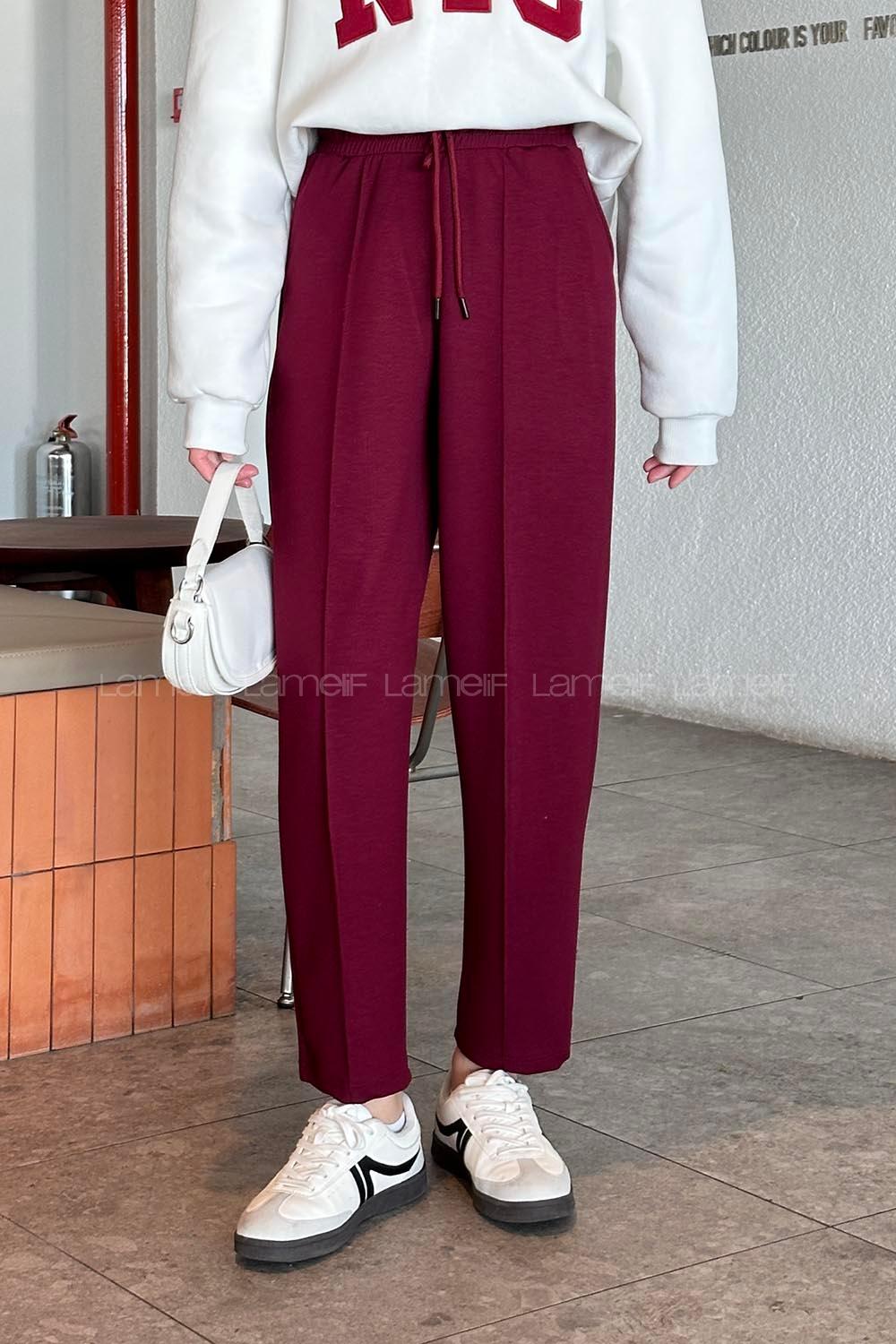 Lamelif Oysho Modal Şalvar Balon Modelli Eşofman Altı Bordo