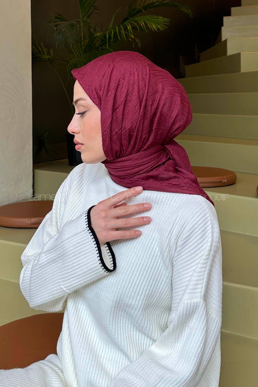 Bitter Burgundy Cotton Fabric Straight Scarf