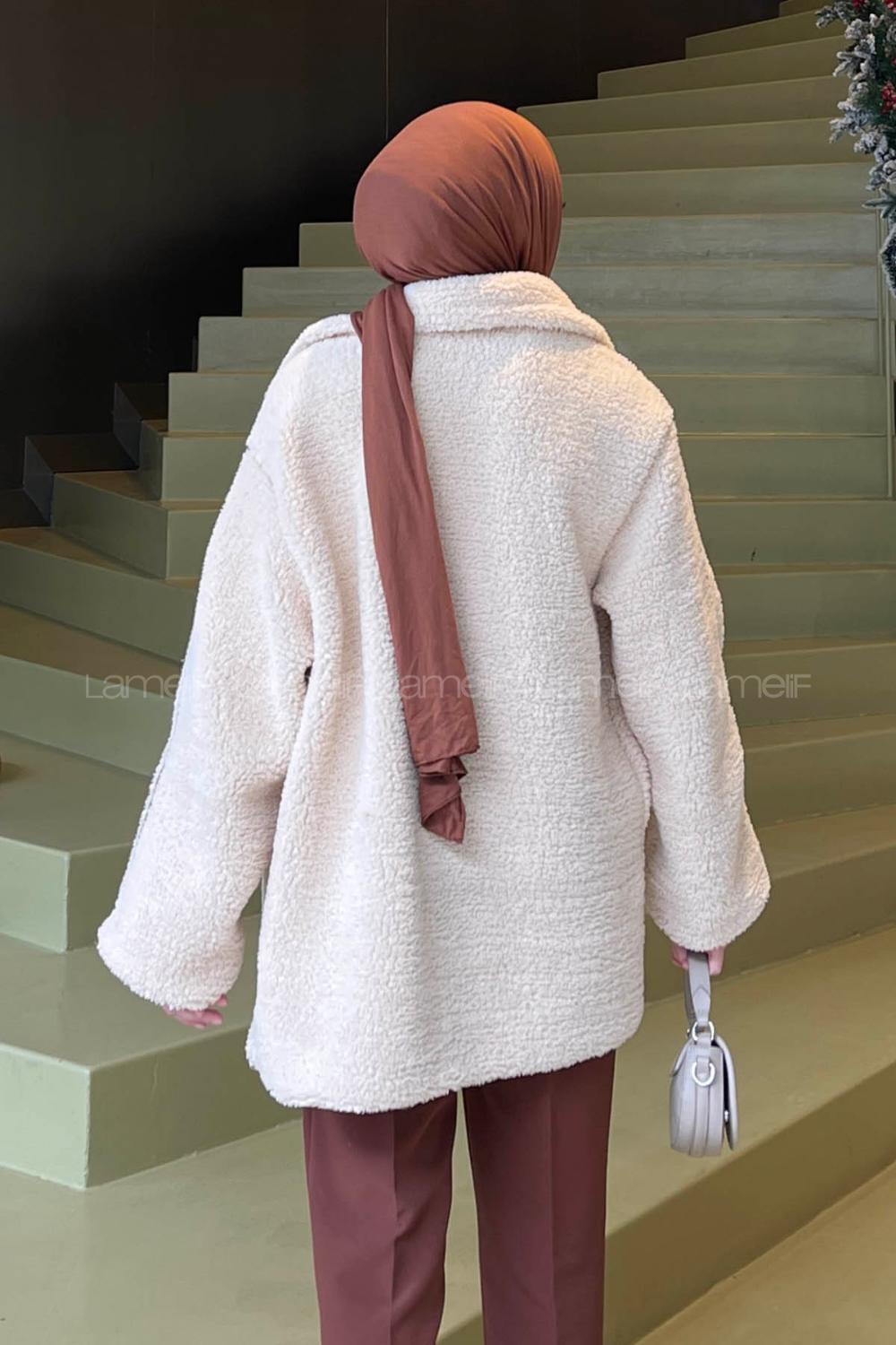 Brown Normal Neck Long Arm Coat