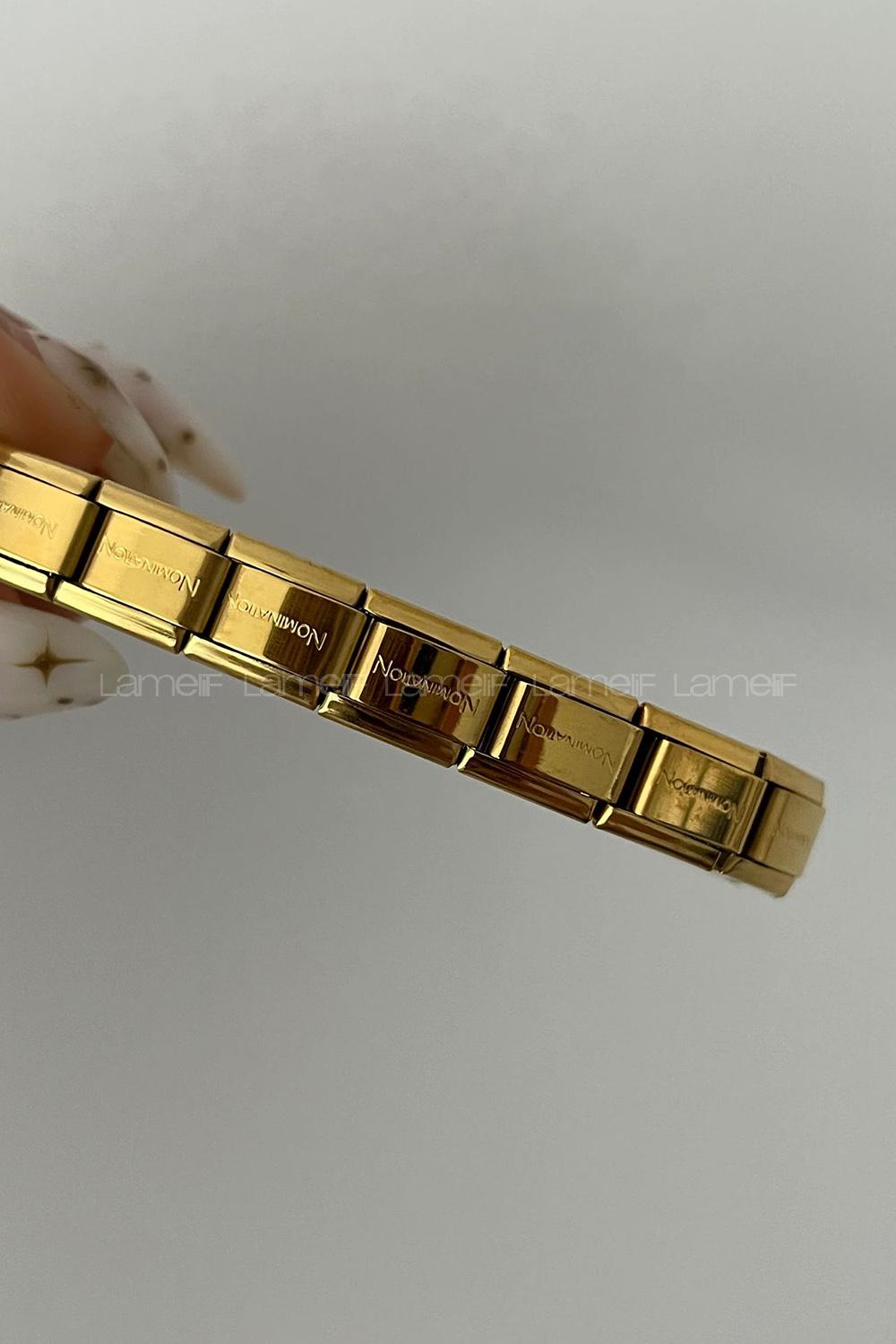 Gold Belted Gold Straight Wristband