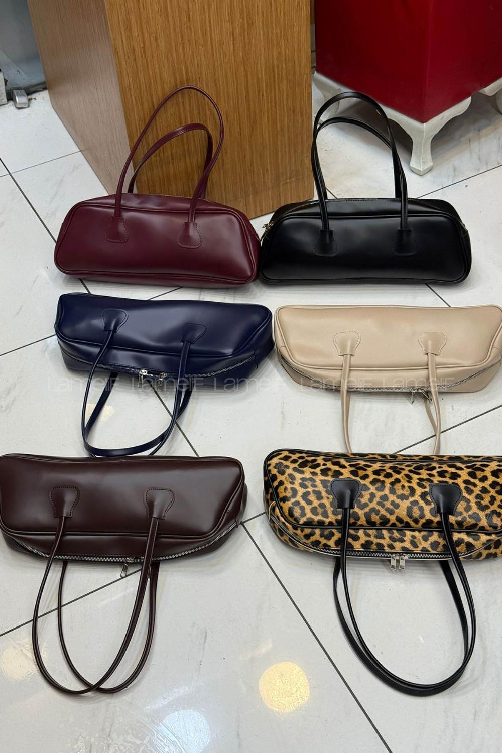 Khaki Buckle Skin Hand Bag Bag