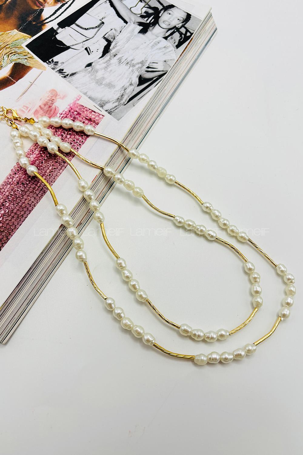 Lamelif 2li Set İnci Kolye