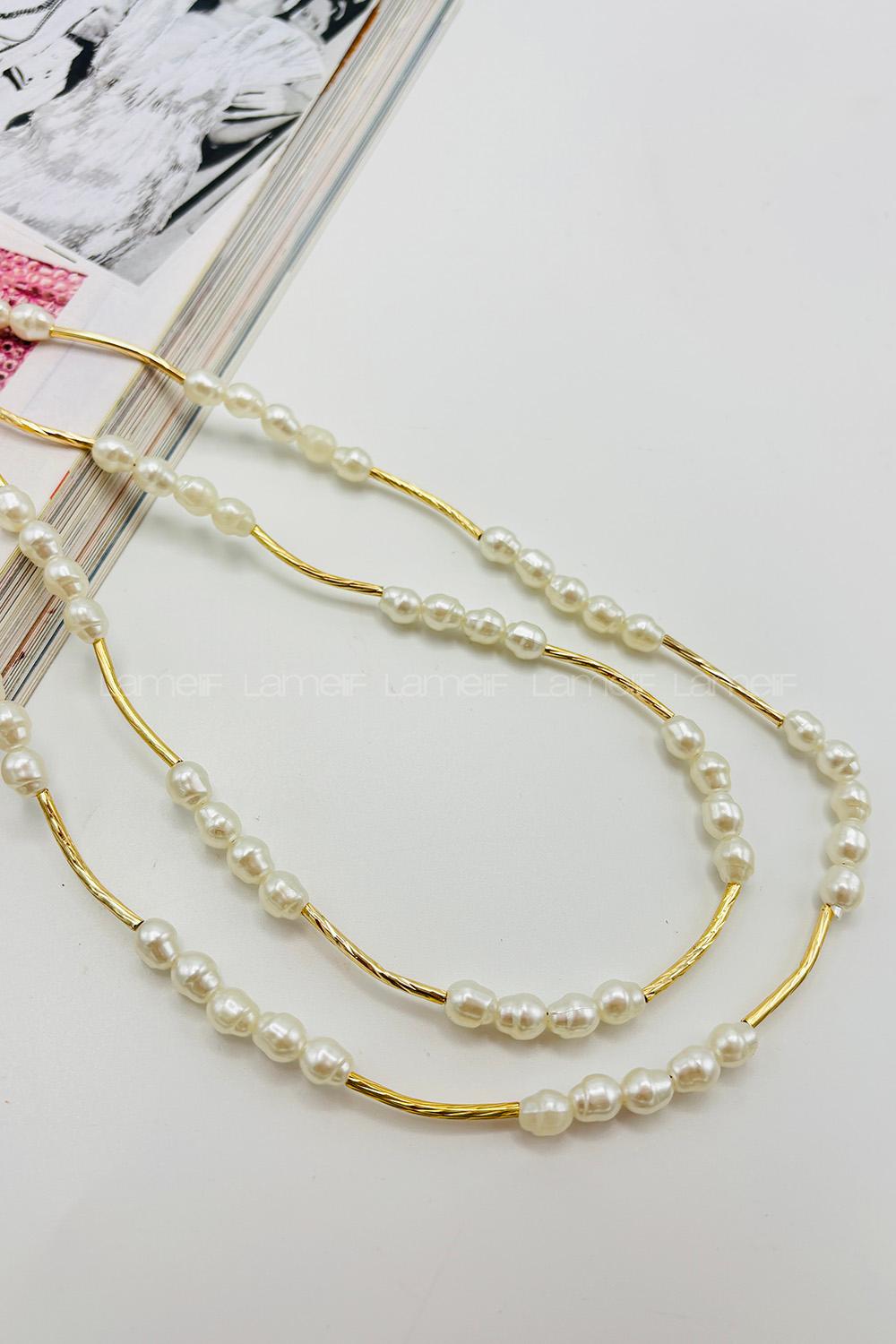 Lamelif 2li Set İnci Kolye