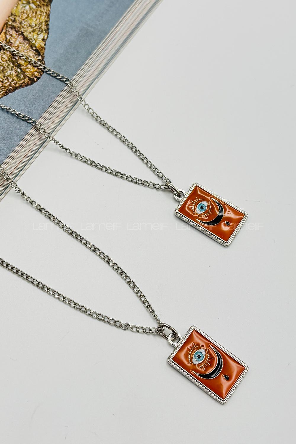 Lamelif Burç Sallatılı Kolye Turuncu