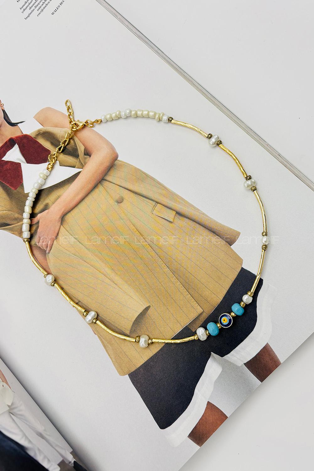 Lamelif Nazar Charmlı İnci Kolye