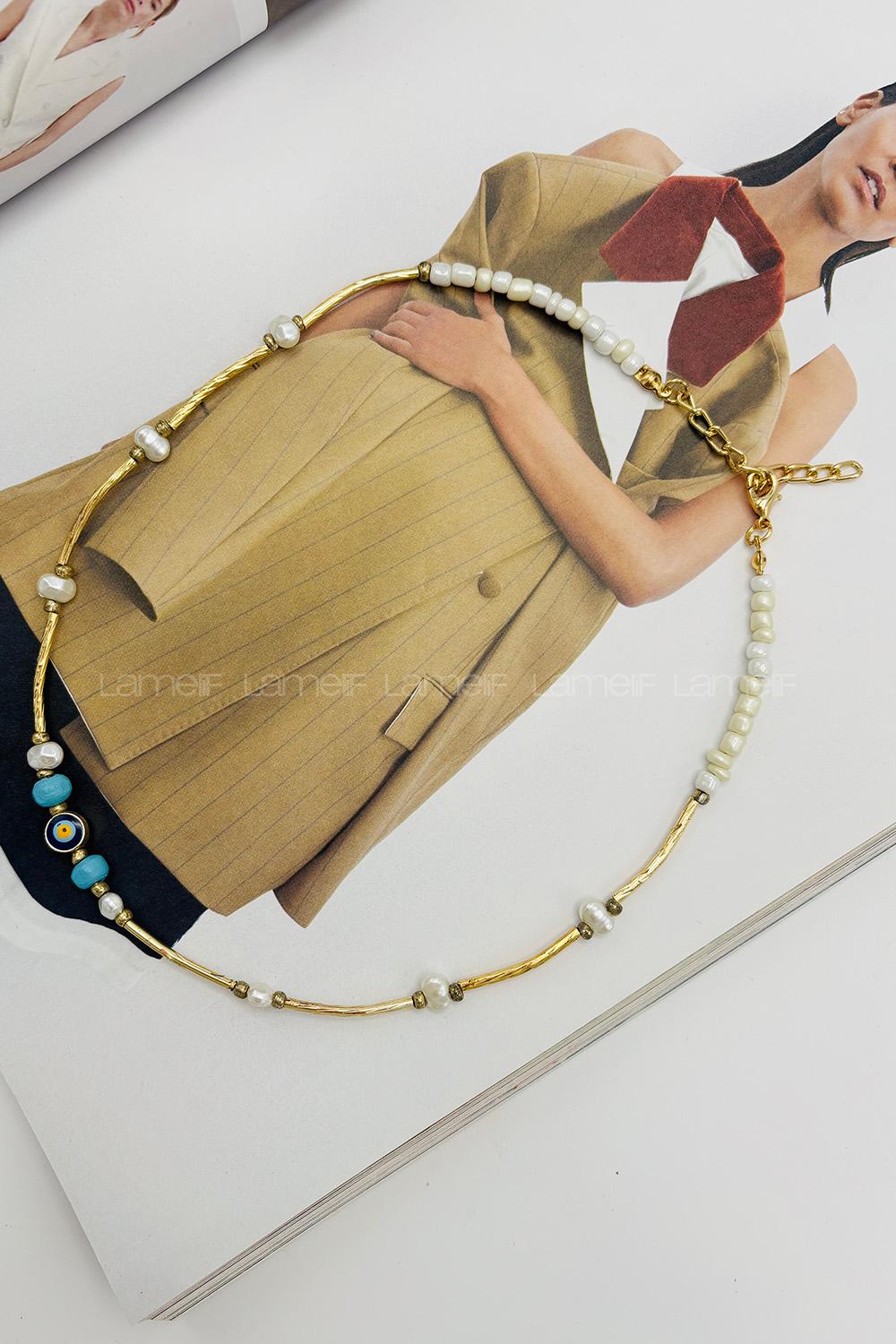 Lamelif Nazar Charmlı İnci Kolye