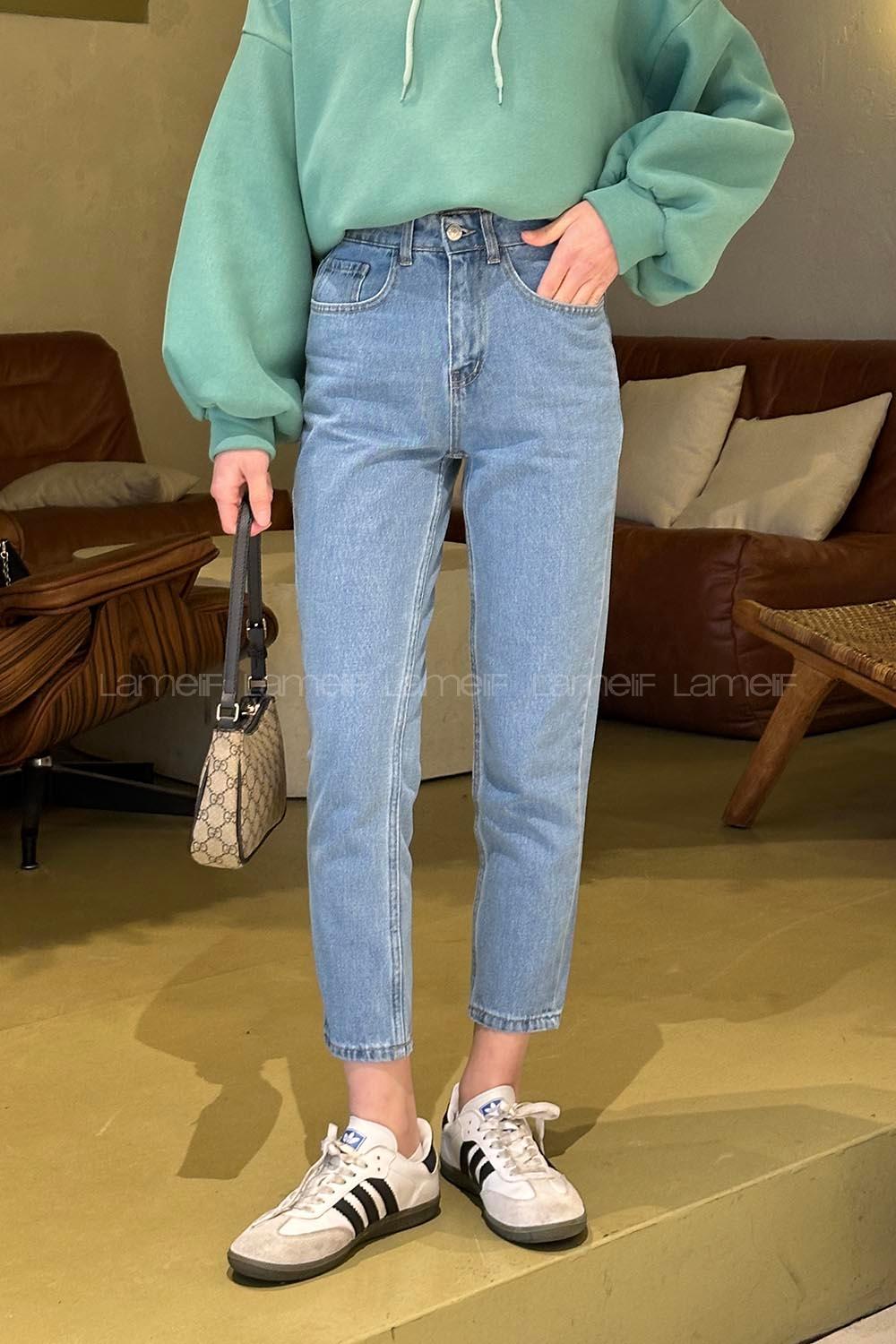 Lamelif Açık Mavi Mom Jean Pantolon