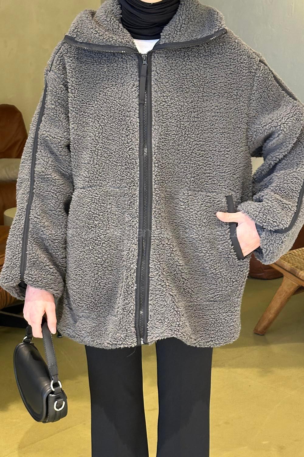 Anthracite Normal Neck Long Arm Coat