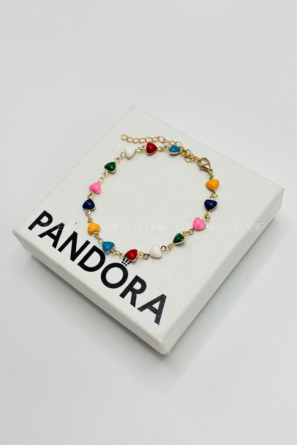 Lamelif Gold Çokrenkli Kalp Zarif Bileklik