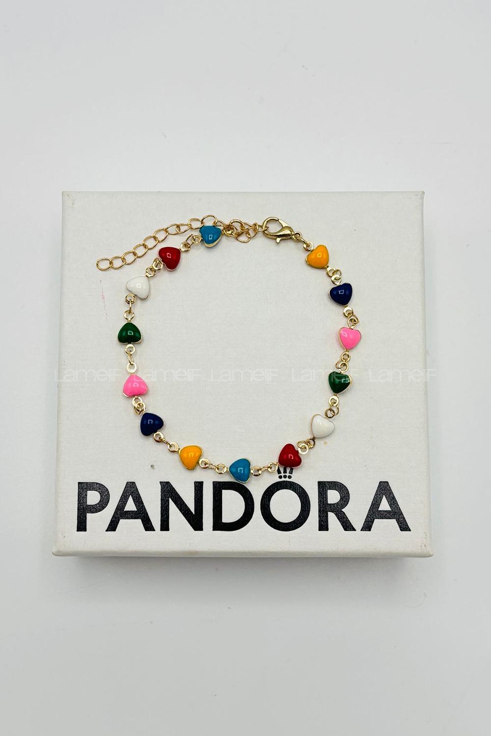 Lamelif Gold Çokrenkli Kalp Zarif Bileklik