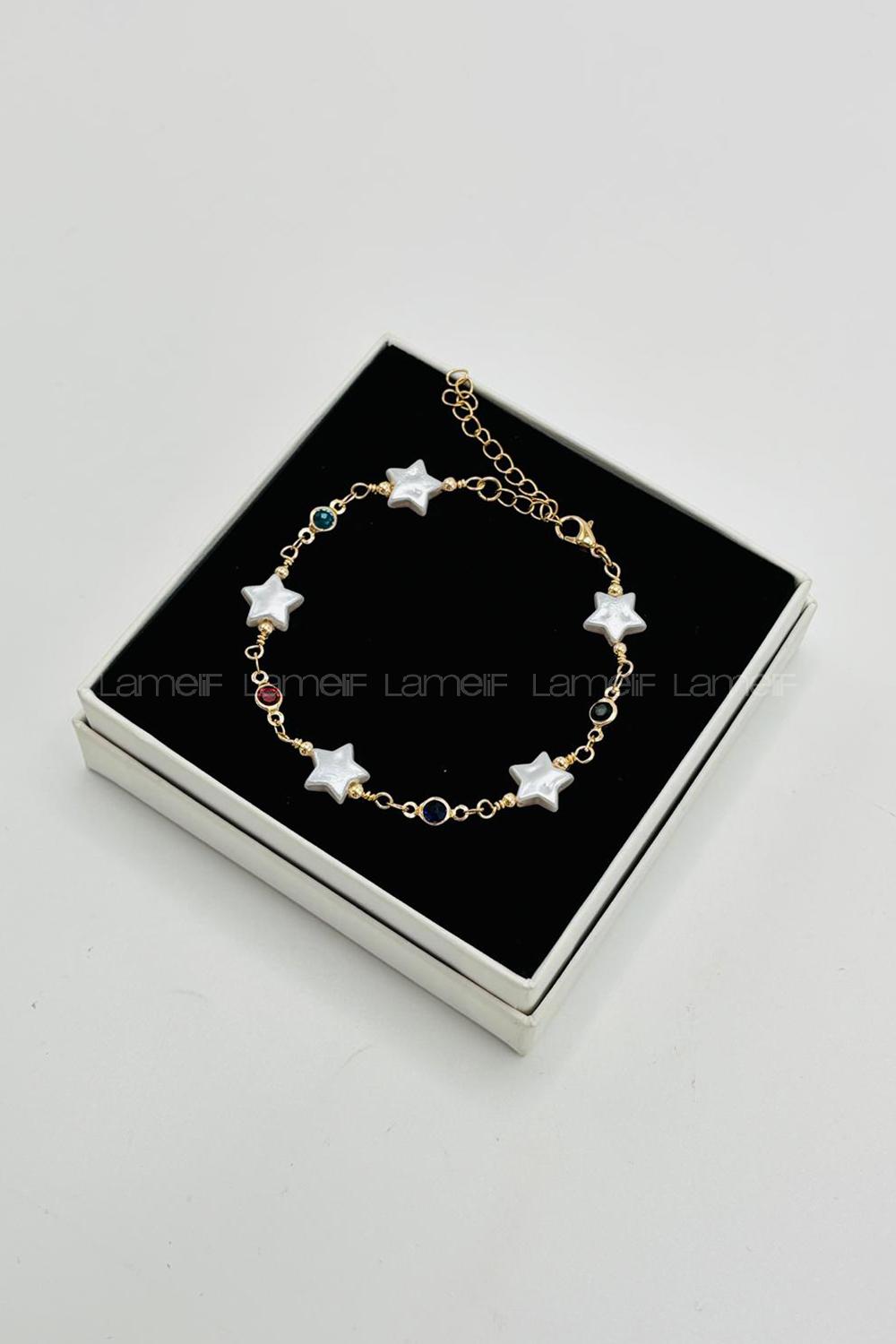 Lamelif Gold Yıldız Zarif Bileklik