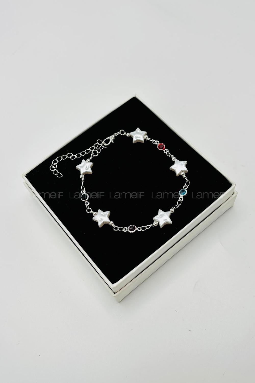 Lamelif Gümüş Yıldız Zarif Bileklik