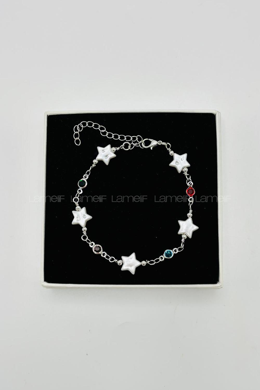 Lamelif Gümüş Yıldız Zarif Bileklik