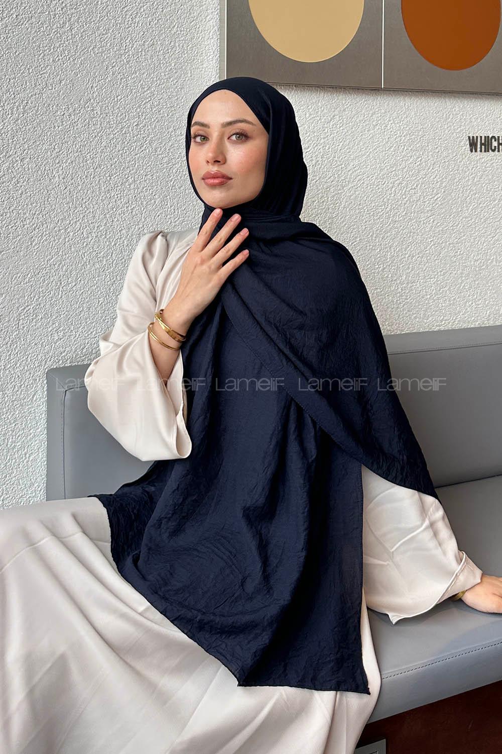 Lamelif Comfort Pamuk Şal Lacivert