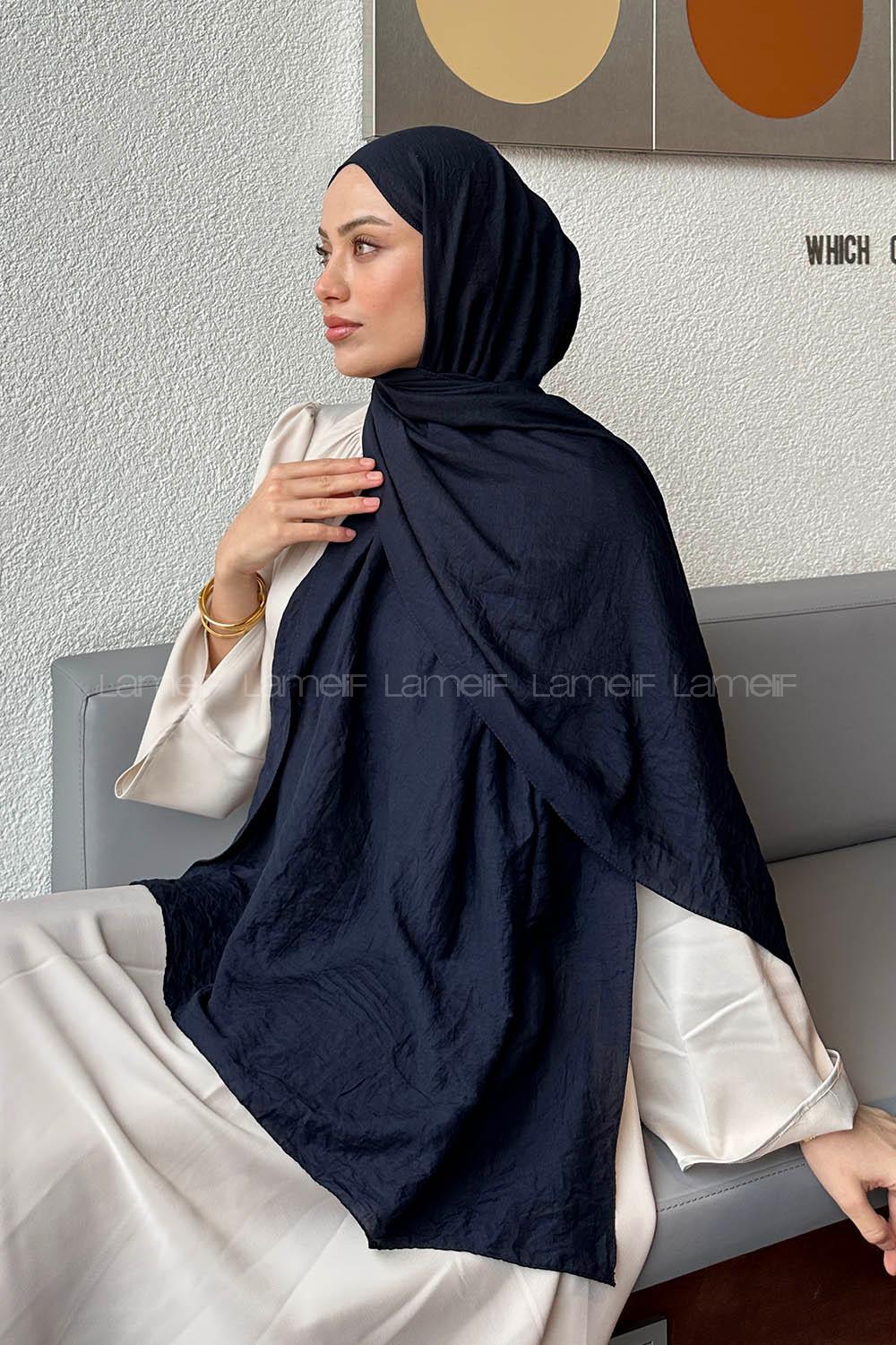 Lamelif Comfort Pamuk Şal Lacivert